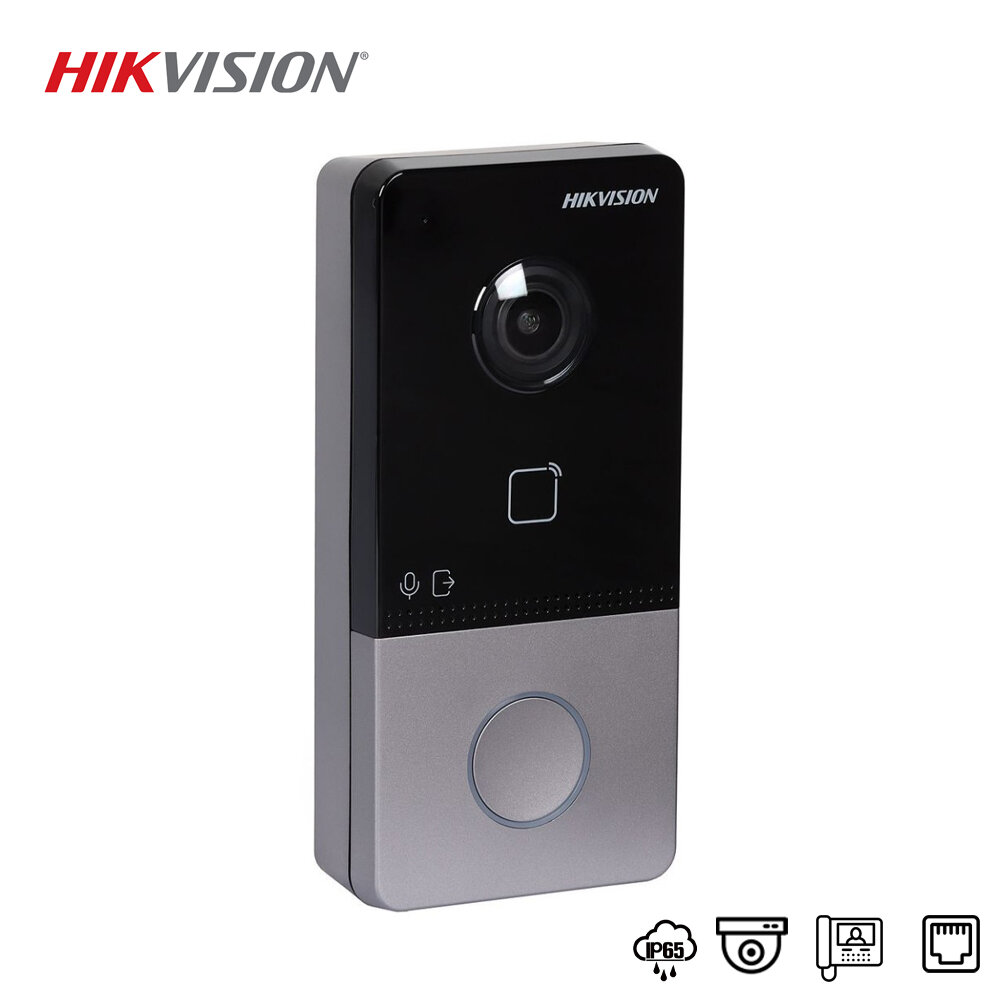 HİKVİSİON DS-KV6113-WPE1 -VİDEO İNTERKOM TEK BUTON KAPI İSTASYONU (Wİ-Fİ, KART OKUYUCULU)